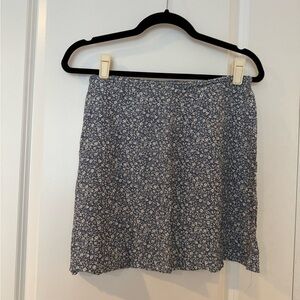 Vintage 90s Floral Blue Skirt